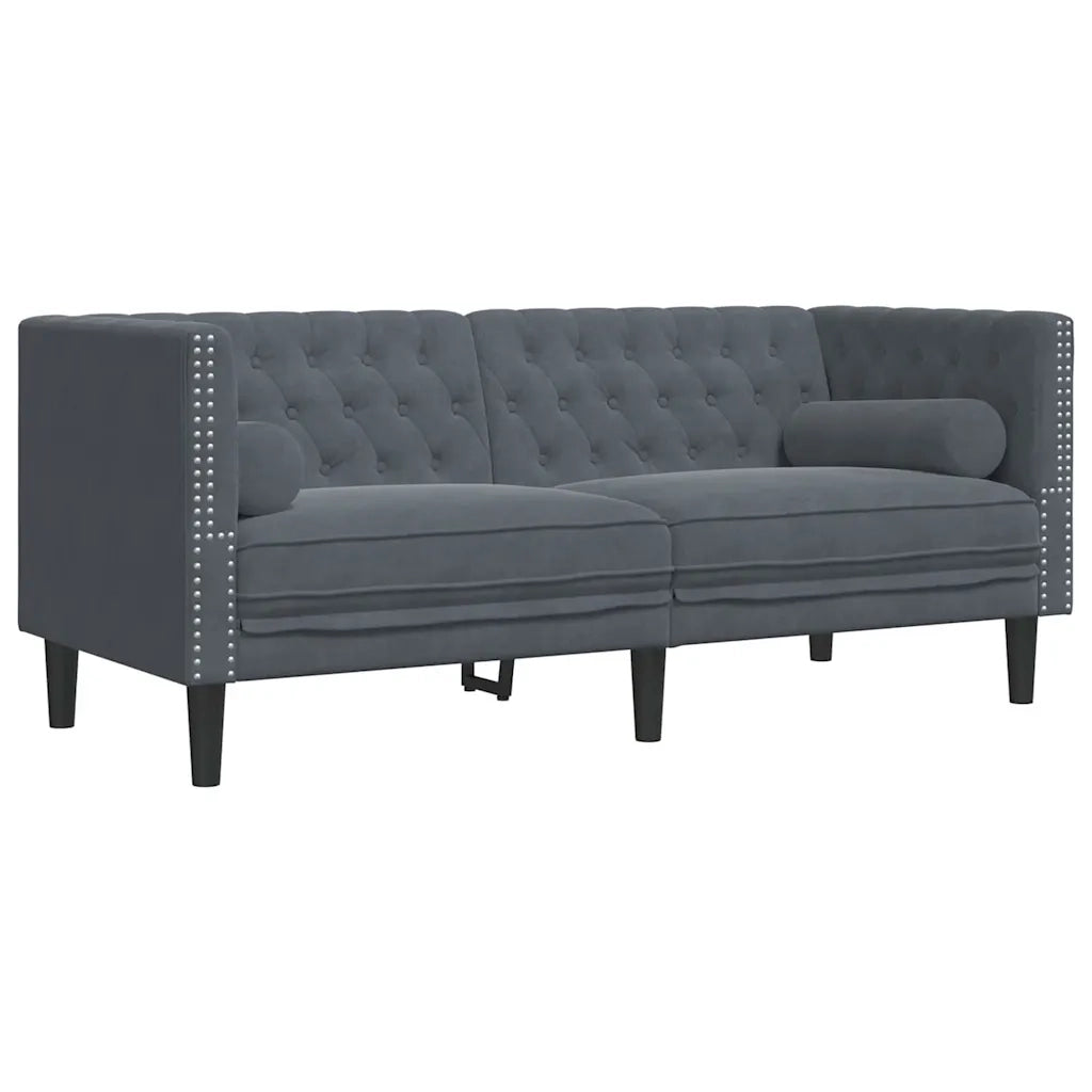 Set di divani 3 pcs Grigio scuro Velluto