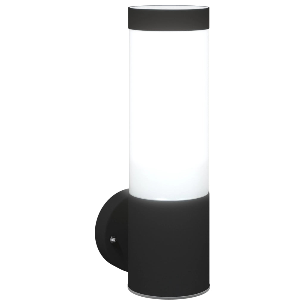 Lampada da Parete Esterni  Nera in Acciaio Inossidabile IP44