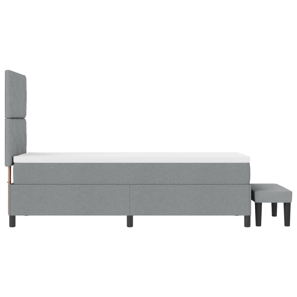 Letto a Molle con Materasso & Panchina Grigio Chiaro 80x200 cm Tessuto