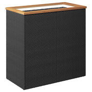 Fioriera | Cassetta per fiori | Vaso Nera 80x40x80 cm in Polyrattan