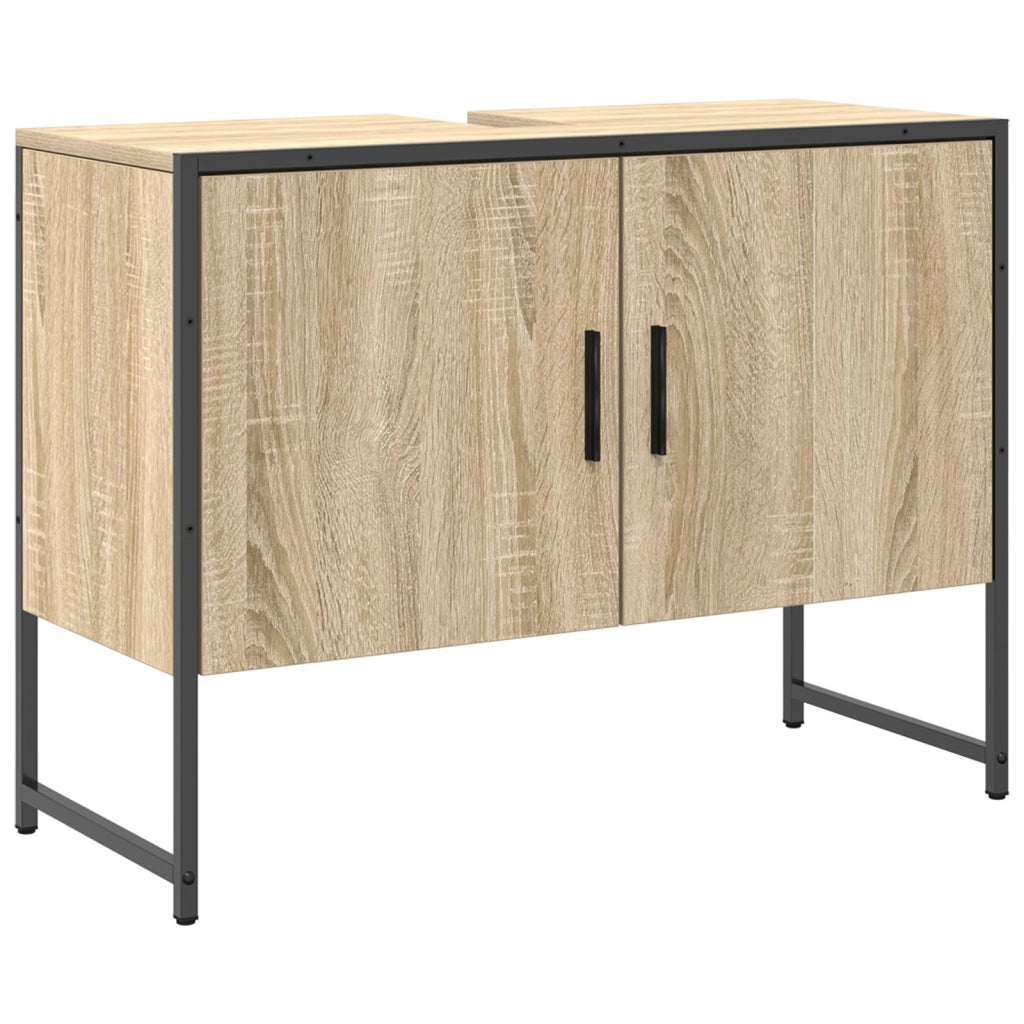 Set di Mobili da Bagno  in 3 Pezzi Rovere Chiaro Legno Ingegnerizzato