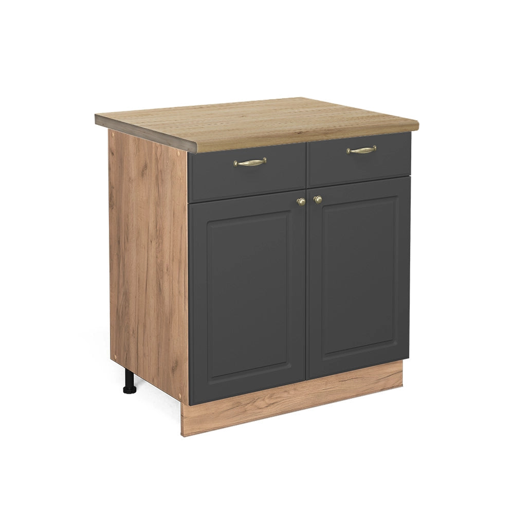 Mobiletto base per cucina Fame-Line Antracite-oro/Rovere dorato 80 cm, PL Rovere Vicco
