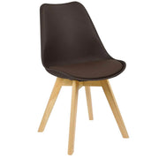 Sedia da pranzo in similpelle con gambe in legno marrone 19_0000126