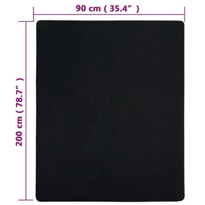 Lenzuola con Angoli Jersey 2pz Nero 90x200 cm Cotone 136211