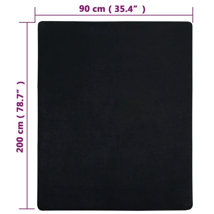 Lenzuola con Angoli Jersey 2pz Nero 90x200 cm Cotone 136211