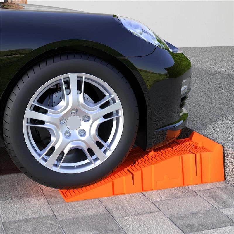 SET 2 RAMPE PER AUTO IN PLASTICA CON CARICO MASSIMO 5 TONNELLATE 91X30X21 CM ARANCIONE
