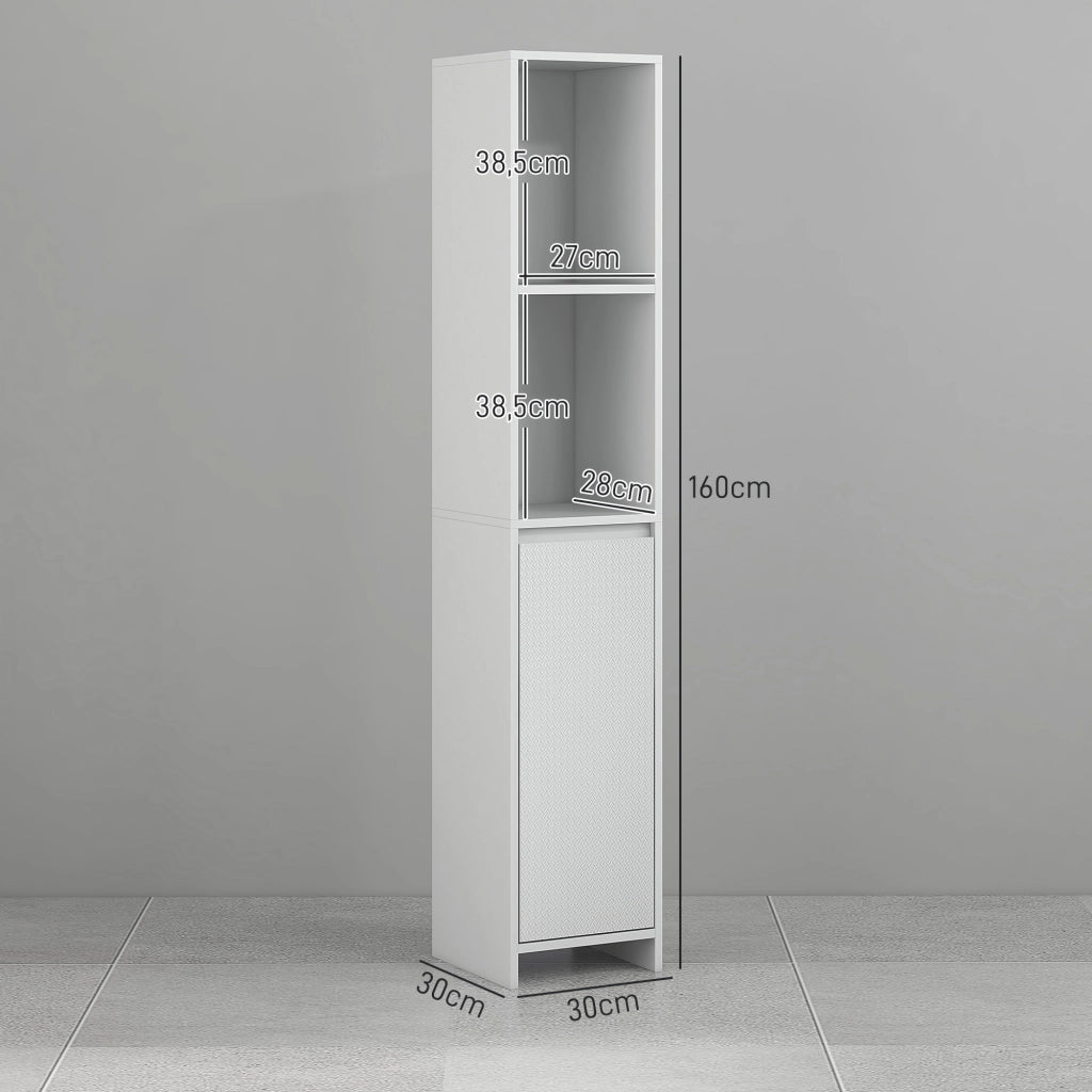 Colonna Bagno con Ante e Ripiani ¨C zephmum ¨C Bianco 30x30x160 cm
