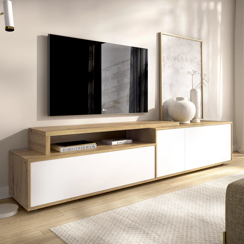 Benton, Mobile Porta tv Modulabile, 40x185x47h cm Bianco