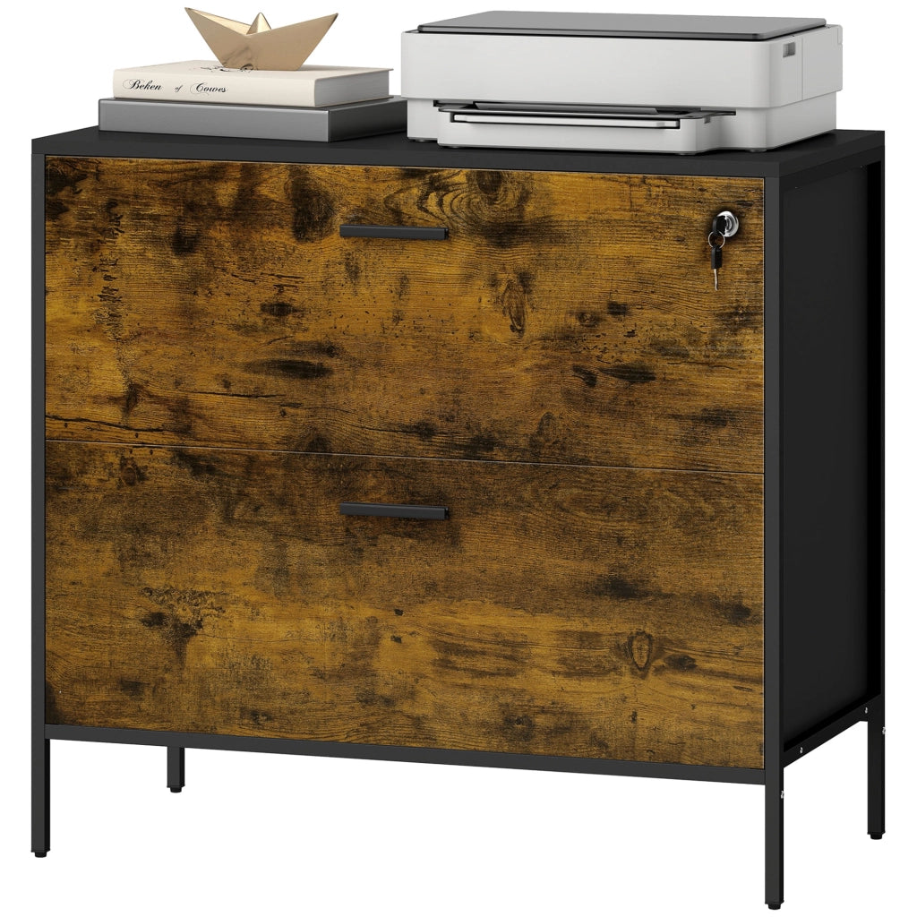 Scrivania con cassetti e archivio ¨C zephmum ¨C 80x39x73,5 cm Marrone