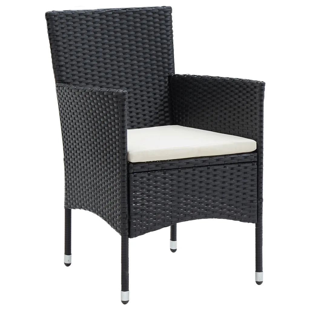 Set da Pranzo da Giardino 7 pz con Cuscini Nero cod mxl 50437