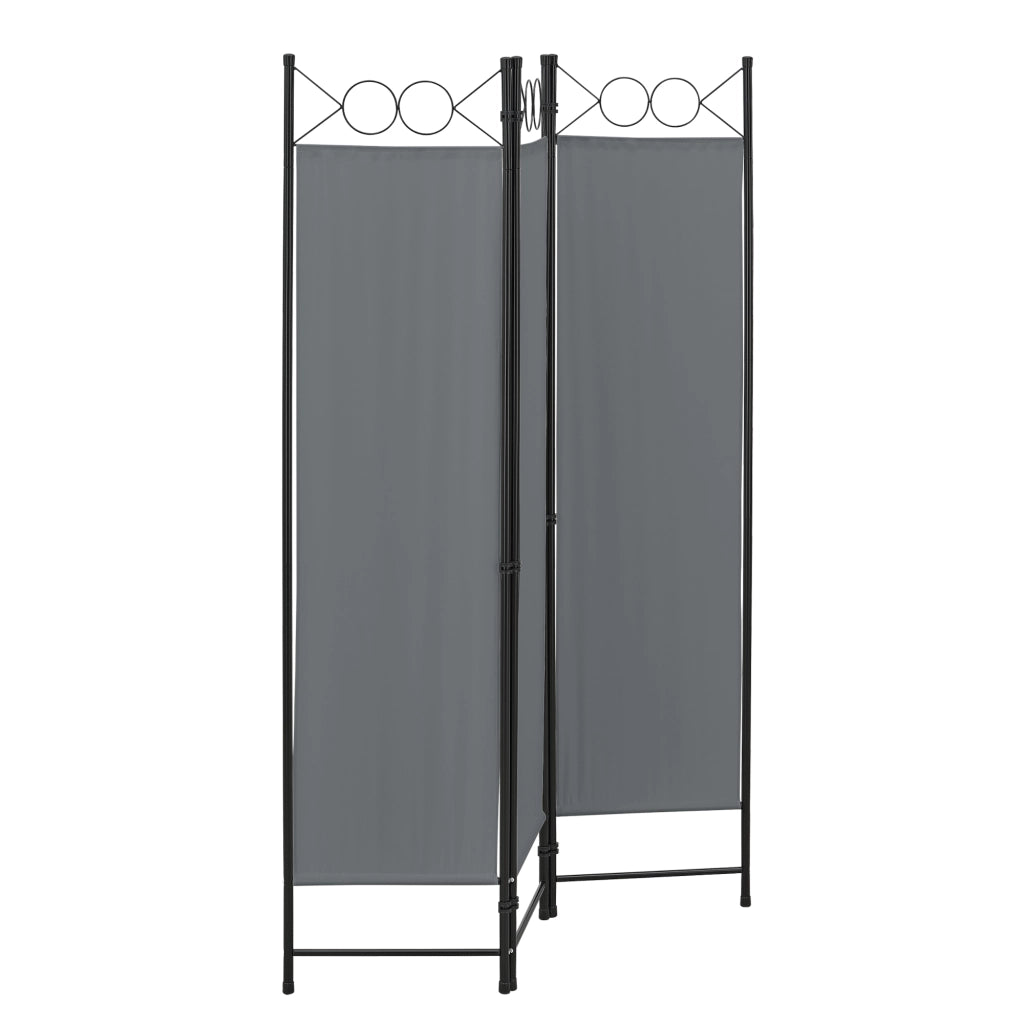 Paravento Pieghevole Saragossa in 3 Pannelli Parete Divisoria 171 x 120 cm - Grigio Scuro [en.casa]