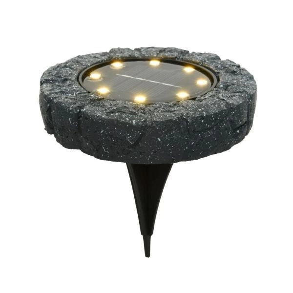 SEGNAPASSO SOLARE EFFETTO PIETRA MARTE GRIGIA LED 1,6W 3000K GIOCOPLAST