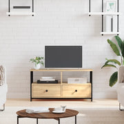 Mobile TV Rovere Sonoma 90x33x45 cm Legno Multistrato e Ferro 831794
