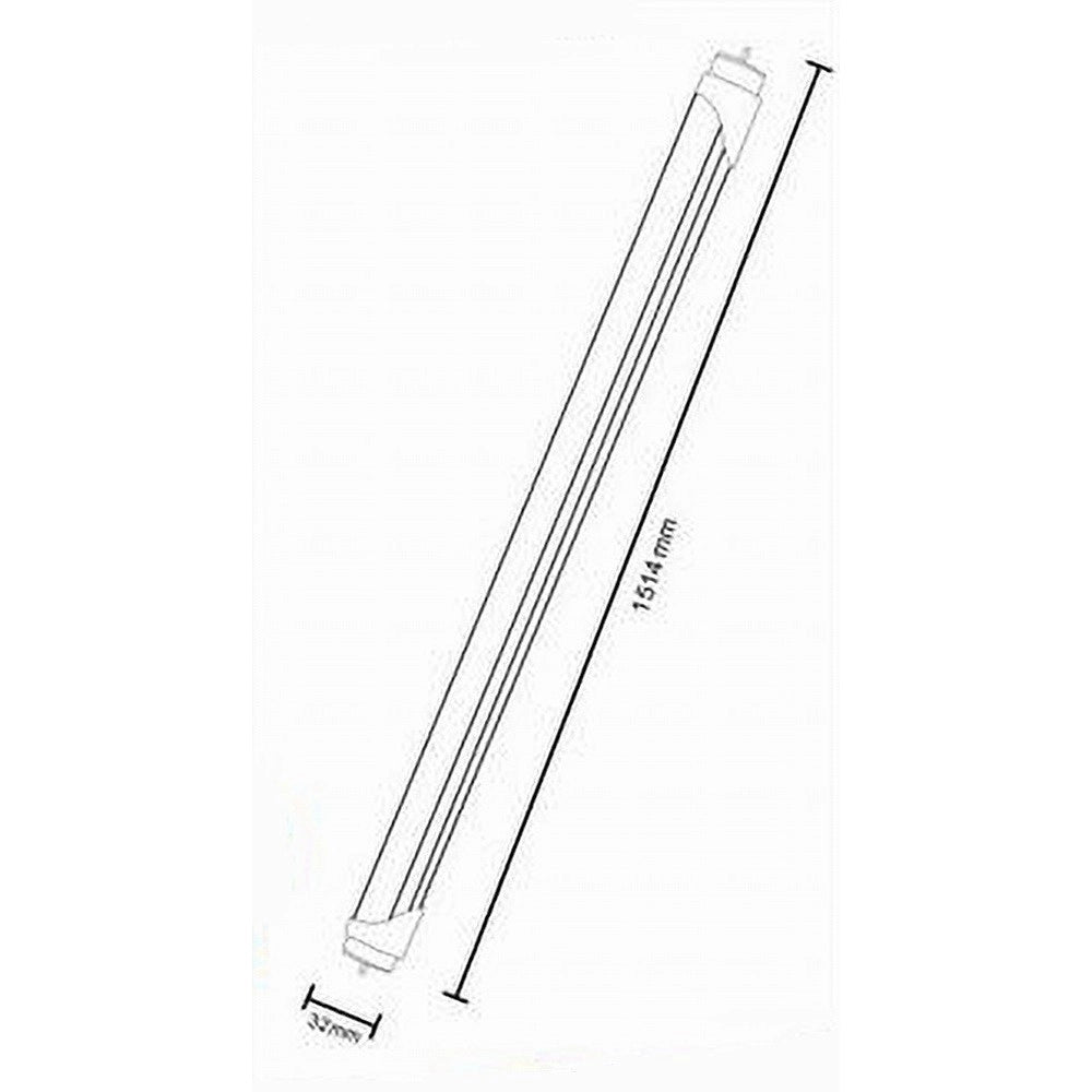 Trade Shop - Tubo Neon Led T8 Opaco 32 Watt Connessione Bilaterale Luce 6500k 4000k T8-32w-o - -bianco Freddo      -
