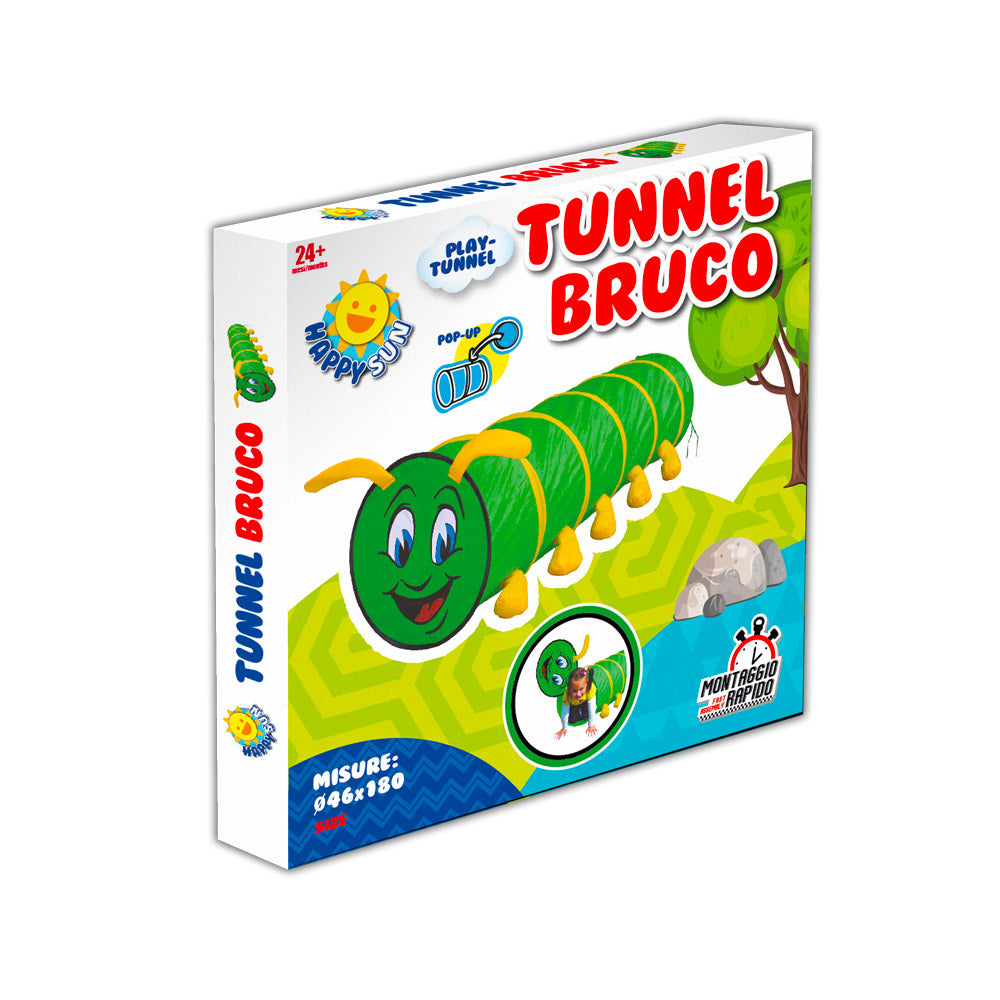 Tunnel da Gioco Ø 46x180 cm Pop-Up per Bambini Bruco Verde