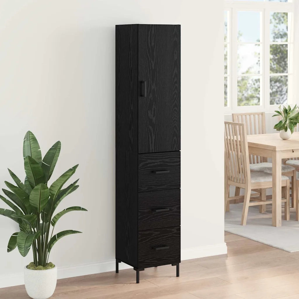 Credenza Rovere Nero 34,5 x 34 x 180 cm Legno multistrato 3416226