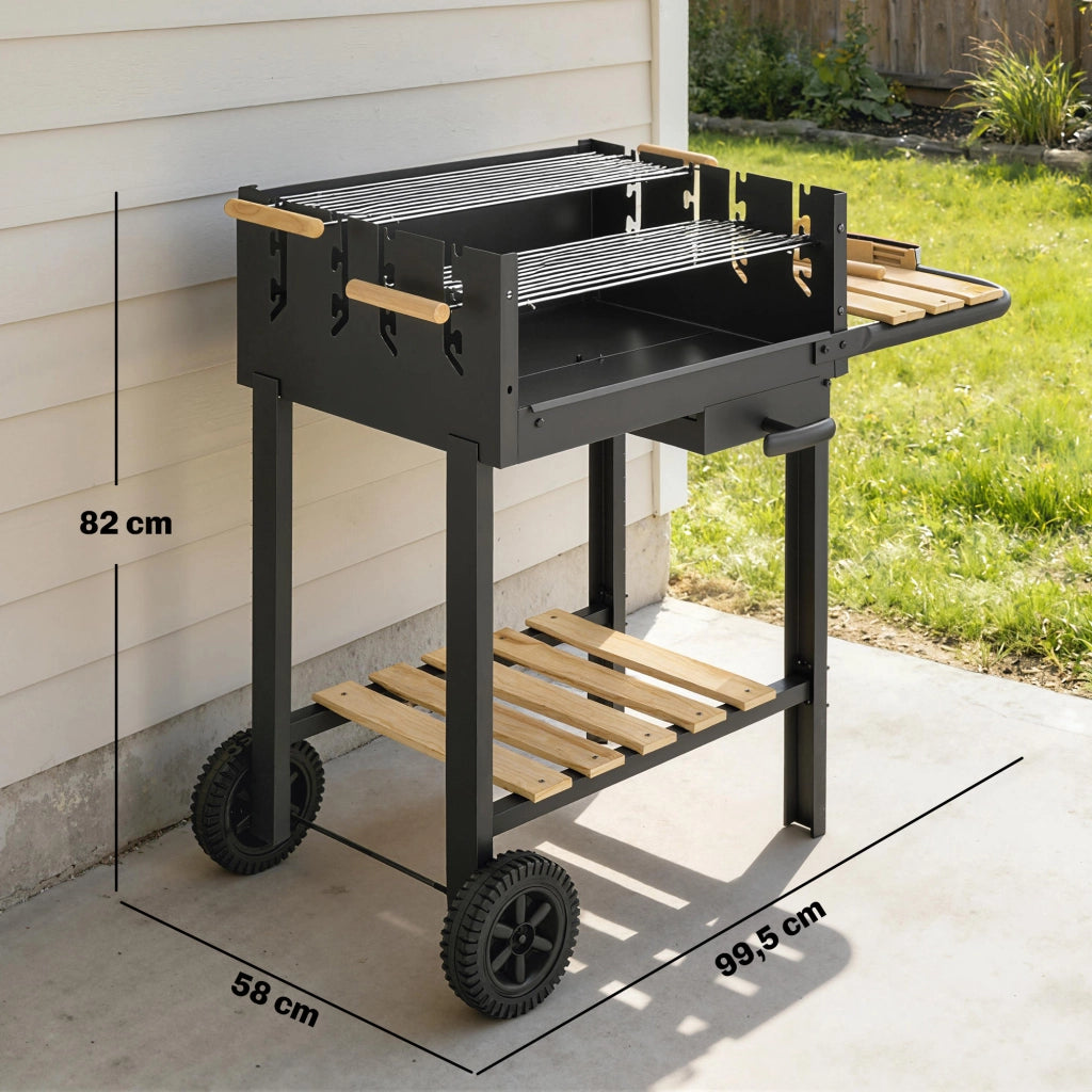 Carrello Barbecue Griglia a Carbone ¨C zephmum ¨C 99,5x58x82 cm