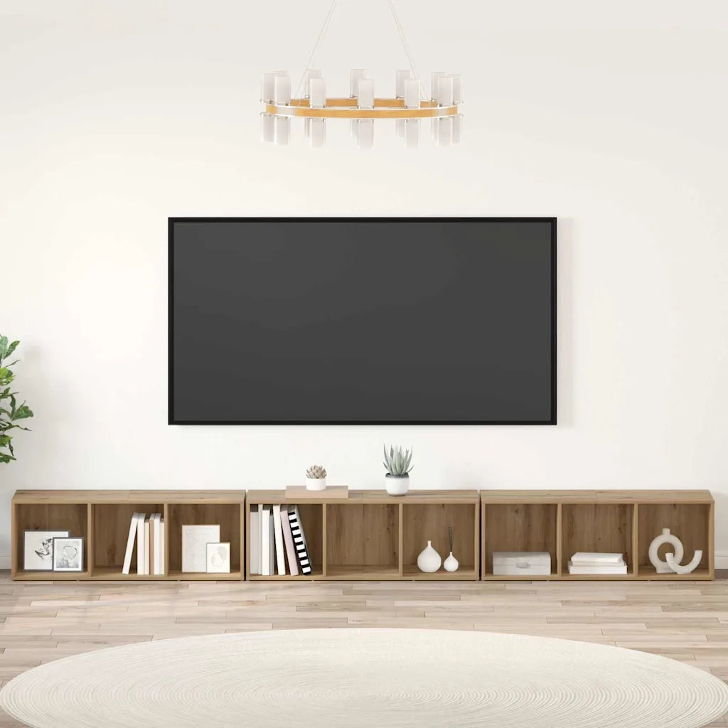 Set mobile TV 3 pcs Rovere artigianale 37 x 35 x 107 cm