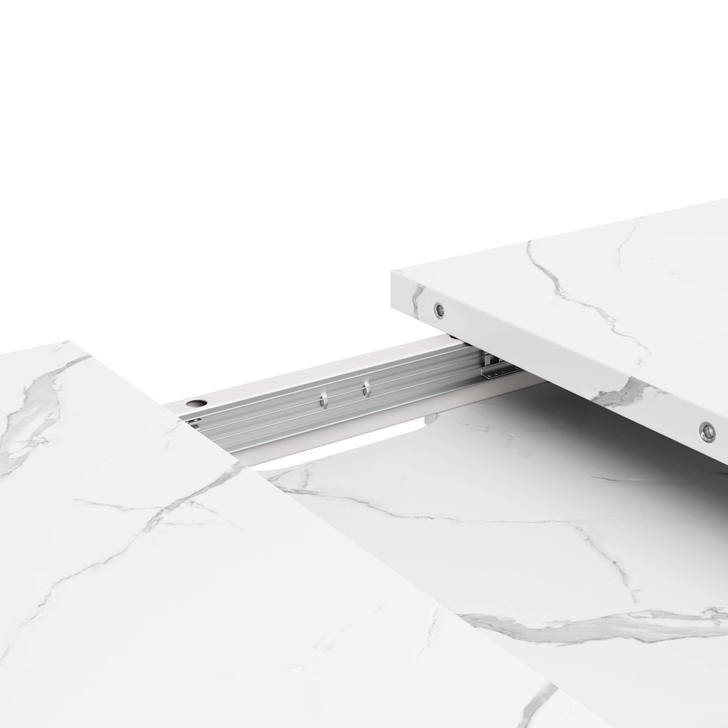 TAVOLO Allungabile 118-157x75 cm Bianco MDF e Metallo