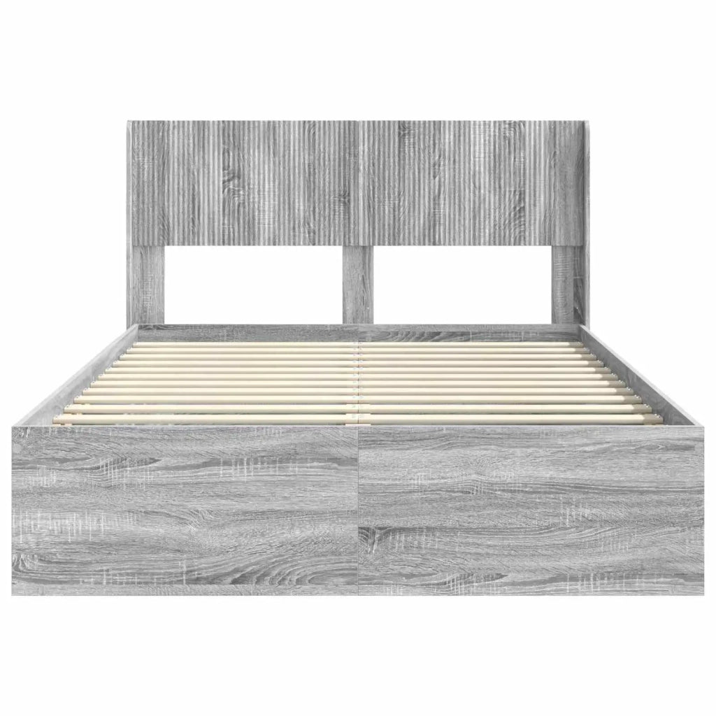 Struttura del letto con stoccaggio e testata Sonoma grigio 3414240