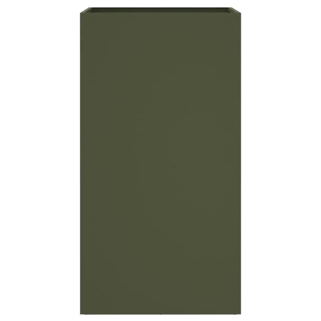 Aiuola/fioriera rialzata color oliva per piante fiori e patio/giardino 42 x 38 x 75 cm acciaio verde 02_0038698