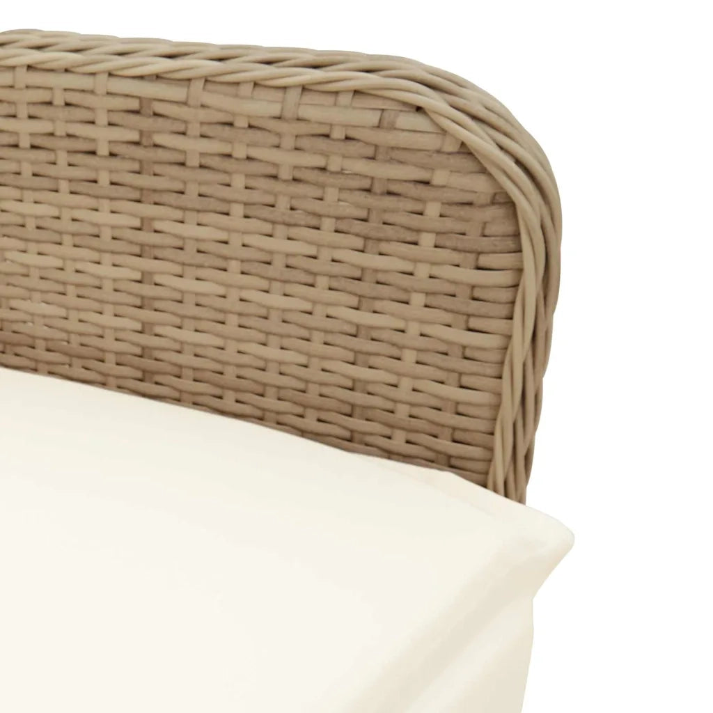 vidaXL Set Bistrò da Giardino 11 pz con Cuscini in Polyrattan Beige