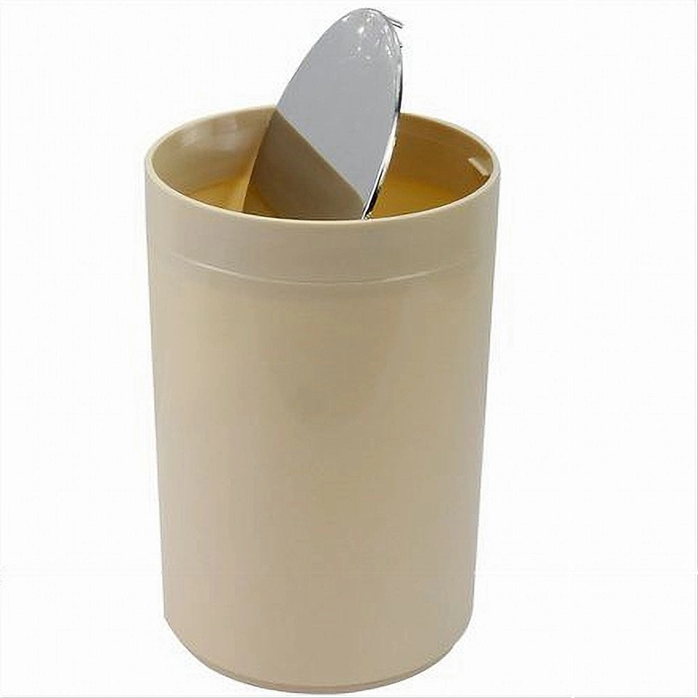 Trade Shop - Pattumiera Cestino Secchio Rifiuti Beige Arredo Bagno Coperchio Basculante 79885 -