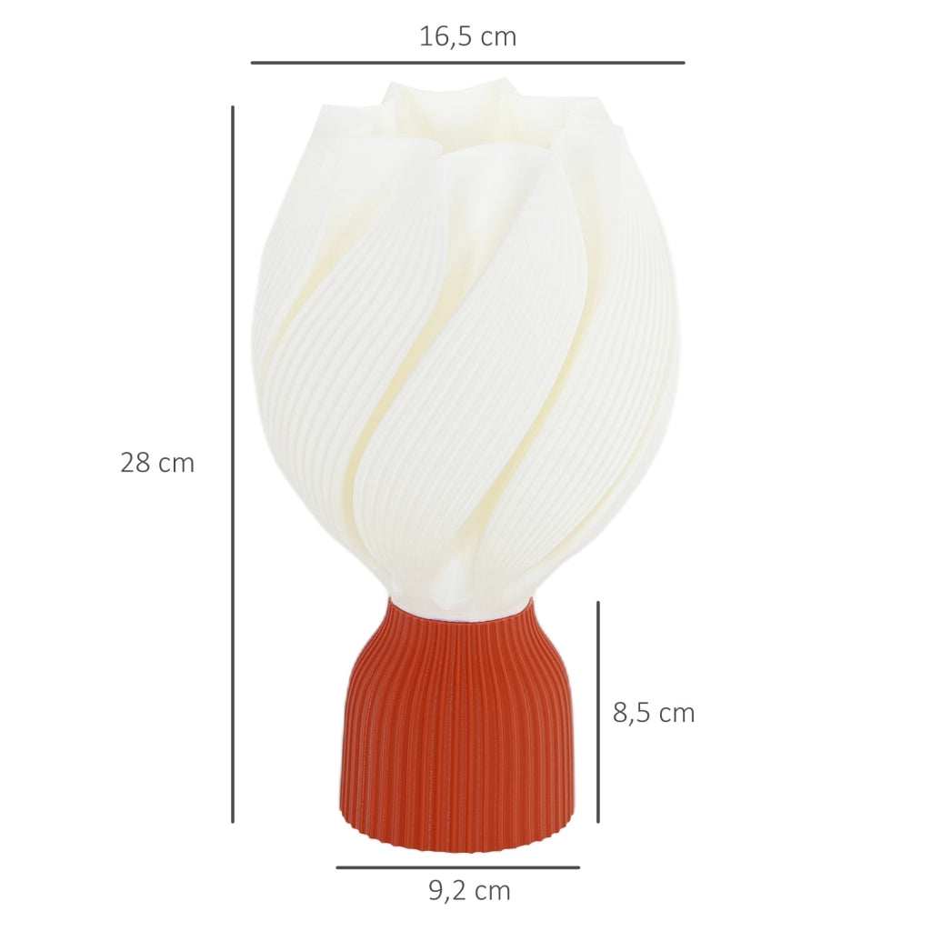 Tavolino LED 3D con design petali ¨C zephmum ¨C bianco e terracotta ?16,5x28 cm