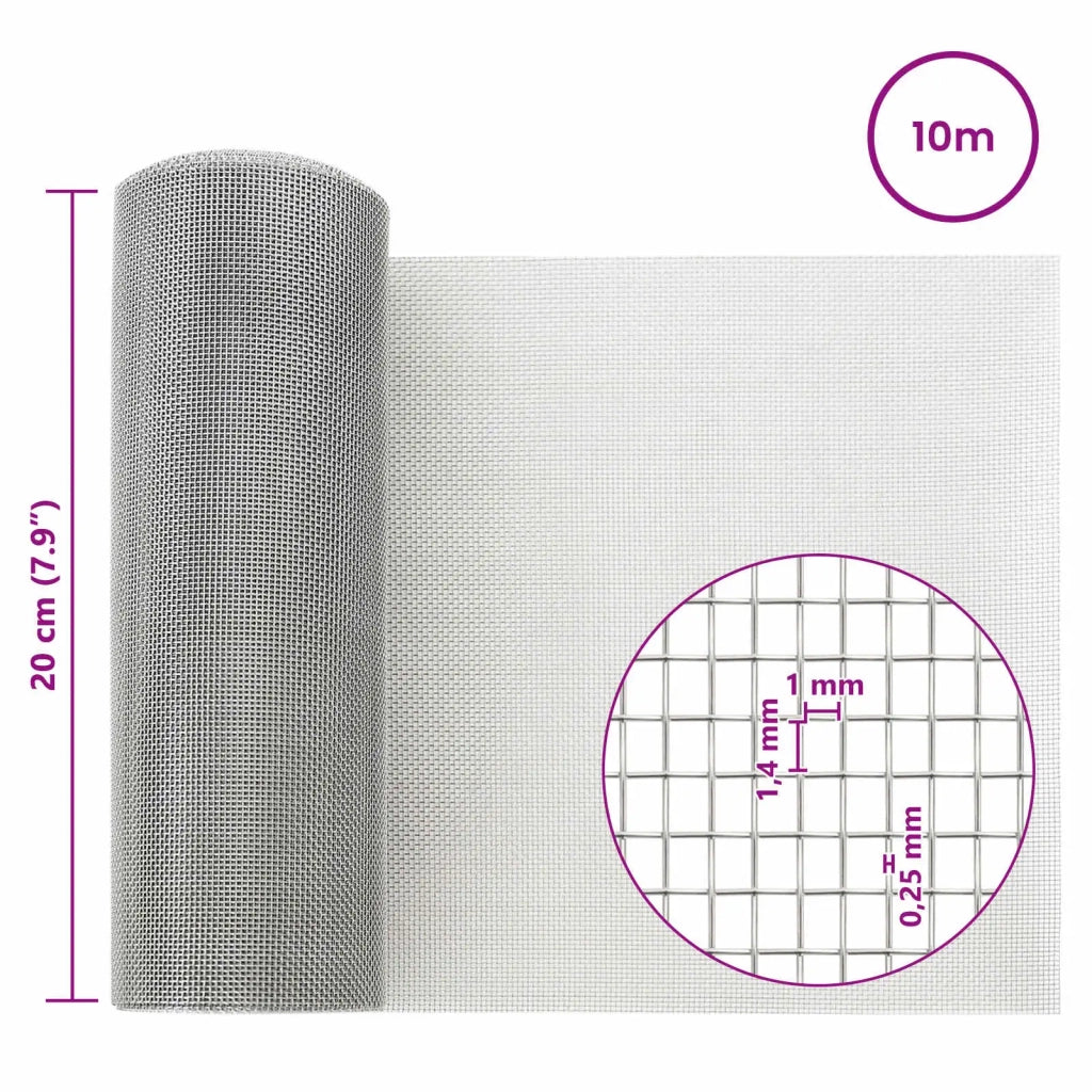 Rete per schermatura 20 x 1000 cm 18 Mesh Argento 42039609