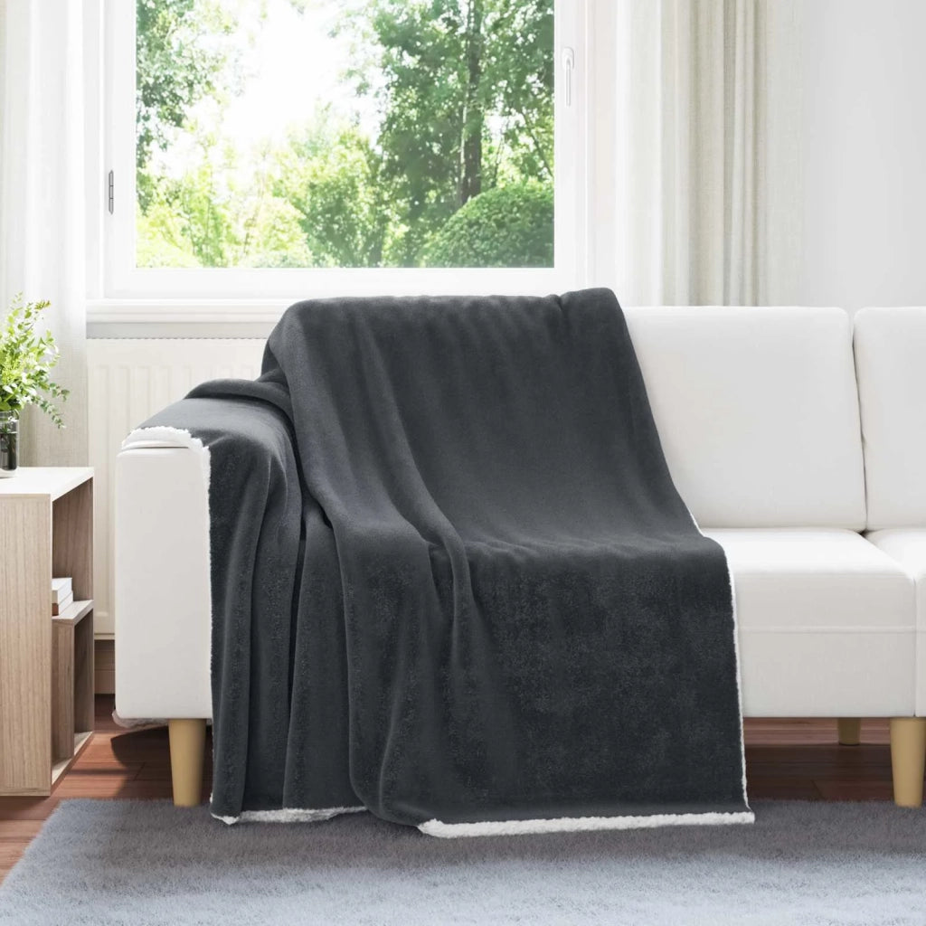 Coperta Grigio scuro 150 x 200 cm Panno 42016982