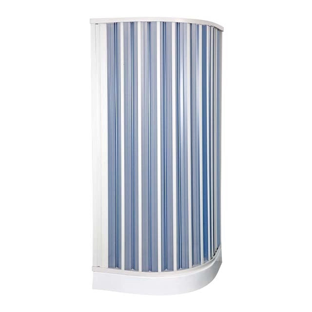 Box Doccia a soffietto semicircolare cm 90 x 90 - H.184 - con apertura RIDUCIBILE e REVERSIBILE - CR