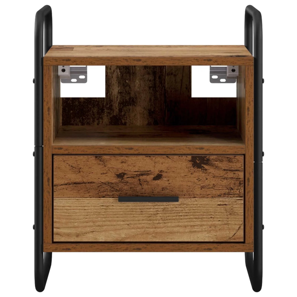 Mobiletto da Letto Appeso Legno antico 40 x 30 x 50 cm 8013562