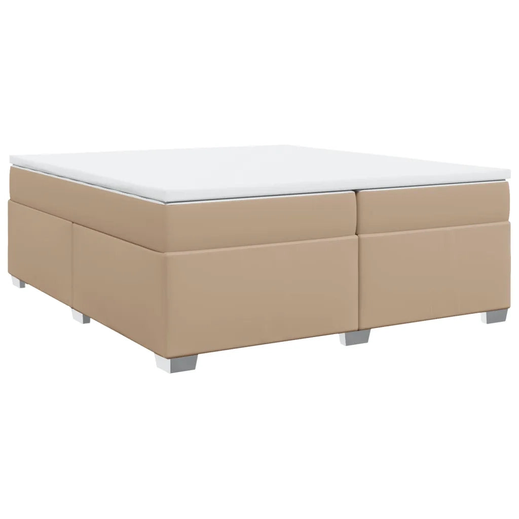 Giroletto a Molle con Materasso Cappuccino 200x200cm Similpelle 3285228