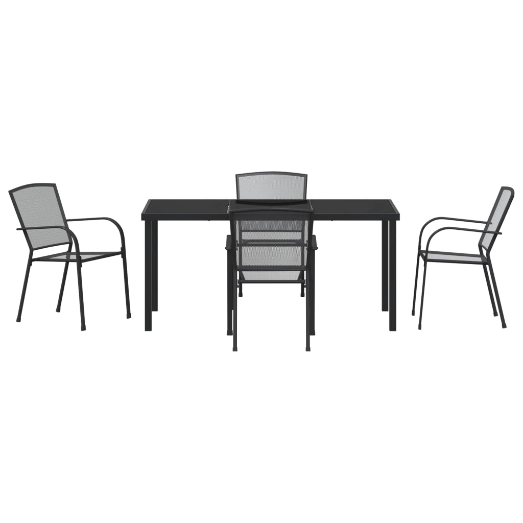 Set da Pranzo da Giardino 5 Pezzi in Acciaio Antracite
