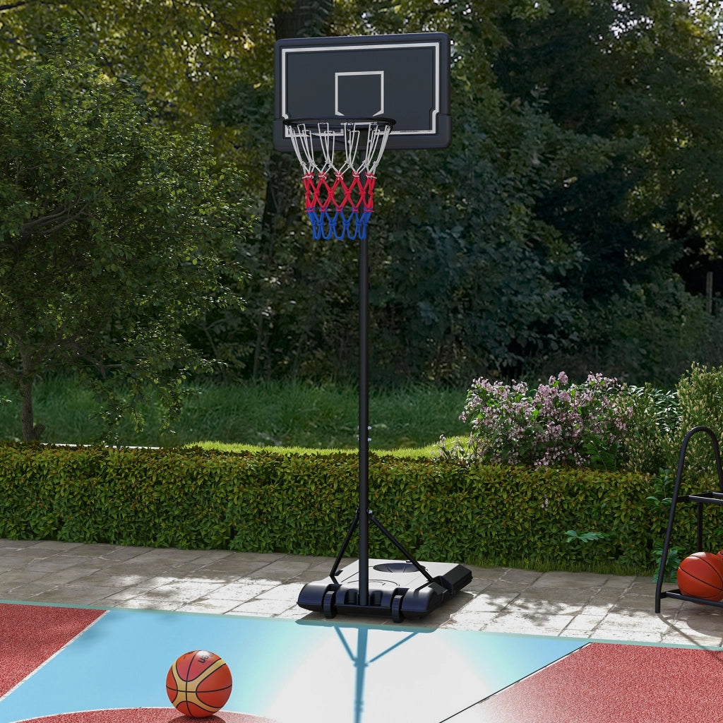 Canestro da Basket Esterno Regolabile in Altezza ¨C zephmum ¨C Nero 182-250 cm