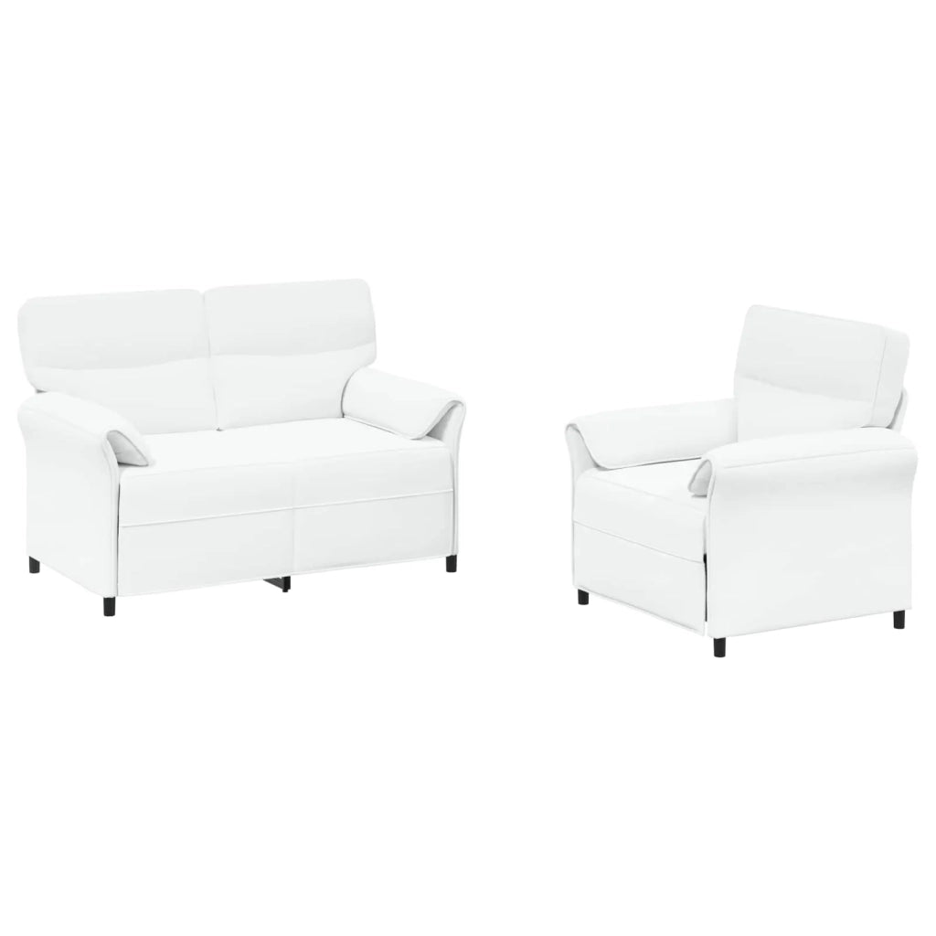 Set di divani 2 pz Bianco Tessuto 3424854