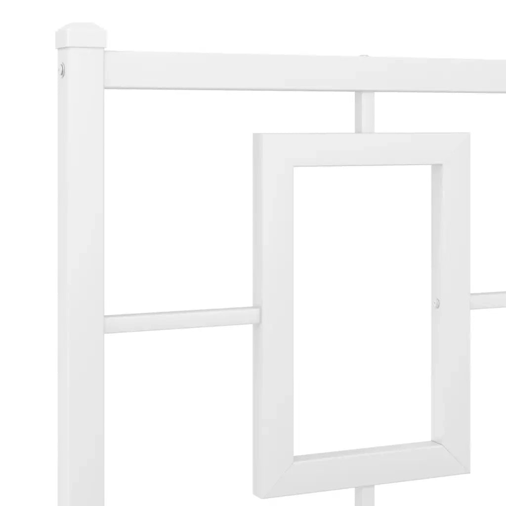 Giroletto con Testiera-Struttura Letto con testiera Metallo Bianco 135x190 cm 868178