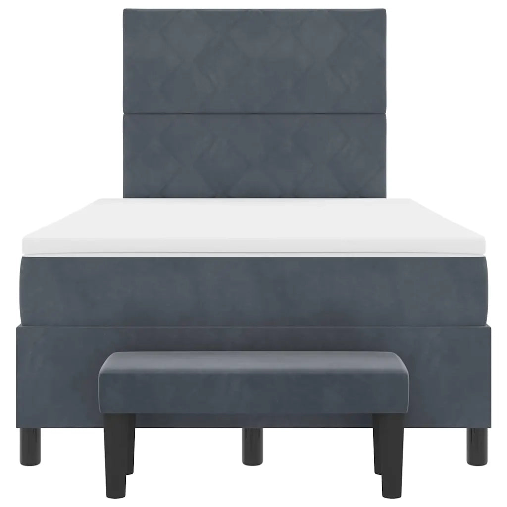 Letto a molle con testiera Grigio scuro 200 x 120 cm Velluto 3344571