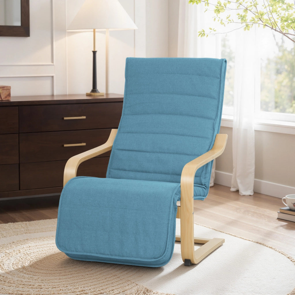 Poltrona Relax con Poggiapiedi Regolabile ¨C Zephmum ¨C 66,5x94x100cm Blu