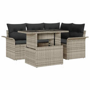 Set Divano da Giardino 5 pcs Grigio chiaro Poly Rattan 3357015