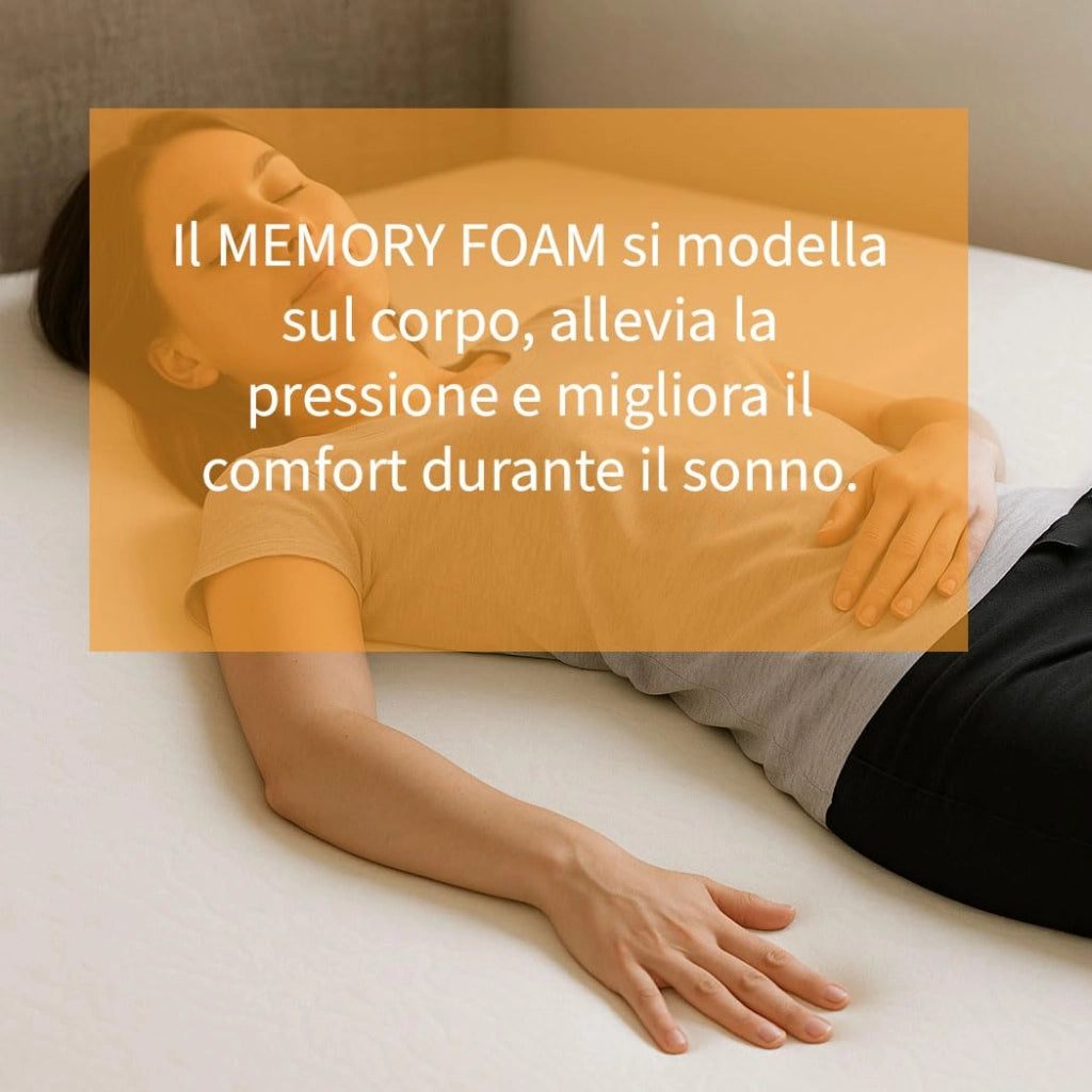 Topper Singolo Correttore in Memory Foam 5,5 cm - Fodera anallergica Traspirante con Angoli - Made in Italy, NEW LIFE