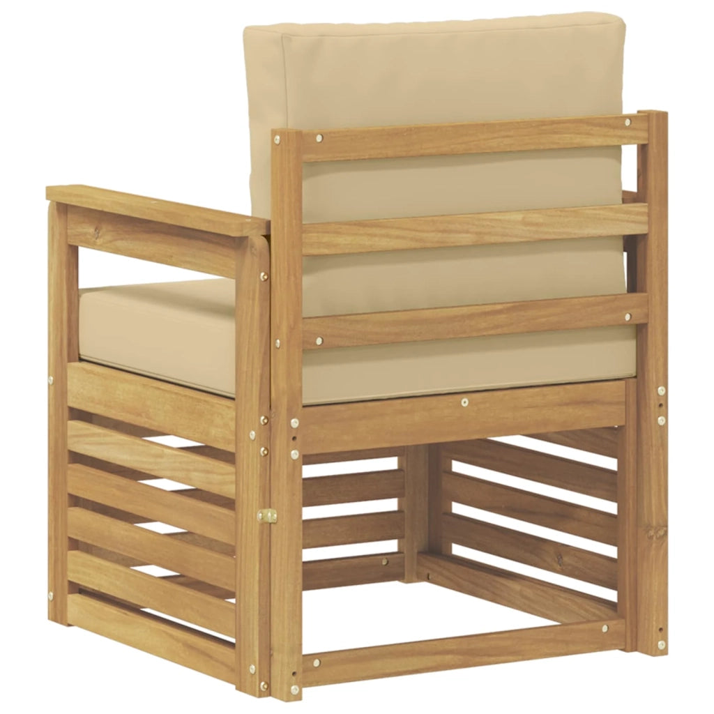 2 Pezzo Set di divani da esterno Poliestere Bianco e Beige