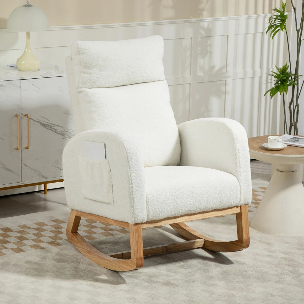 Poltrona Relax Dondolo ¨C Minimal ¨C Tessuto Cremewei? 100x80x100