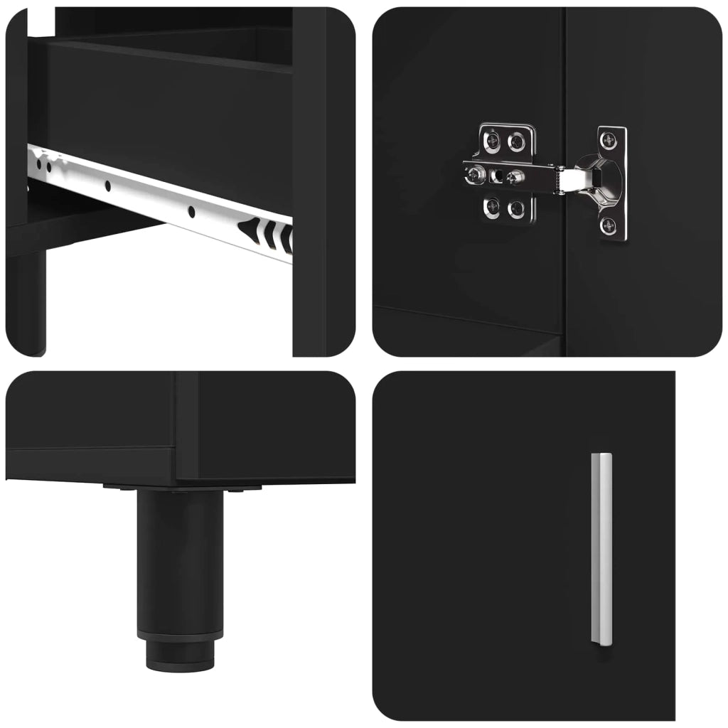 Mobile da bagno con lavabo con cassetto Nero 60 x 35 x 60 cm 889376