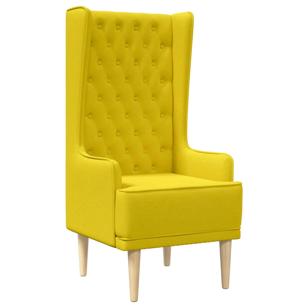 Sedia a schienale alto trapuntata a bottoni Giallo Chiaro 42042488