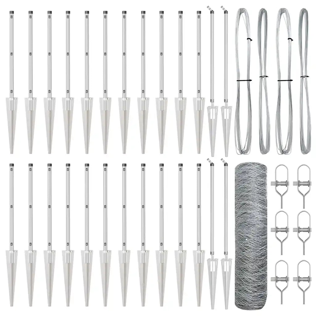 Palo della recinzione Argento 50 x 0,4 m (rete 50 mm) Acciaio