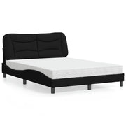 Letto con Materasso Hvar Nero 140x200 cm in Tessuto