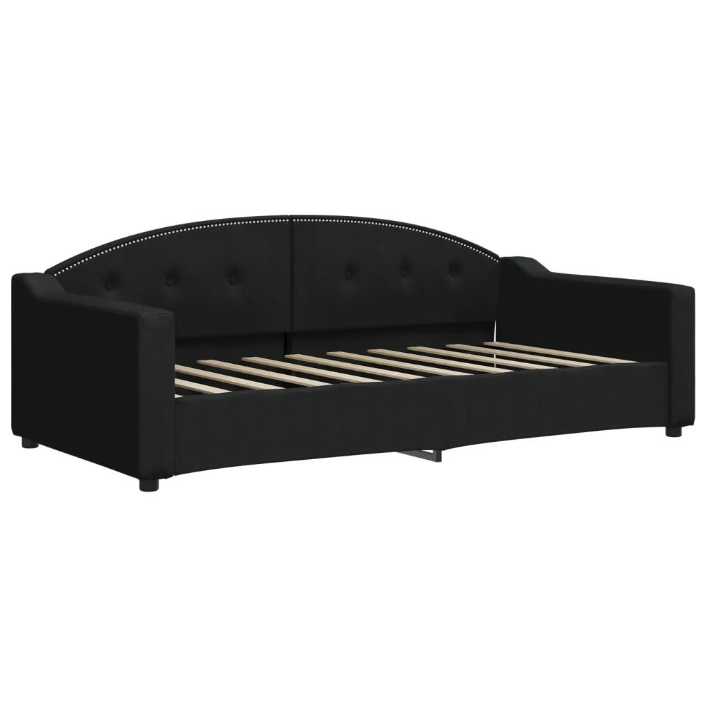 Divano Letto con Letto Estraibile Nero 90x190 cm in Tessuto