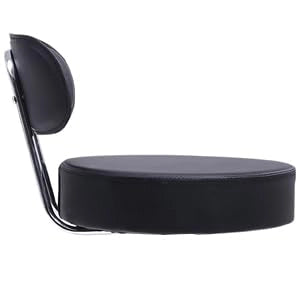 FENIXSHOP24 Sgabello estetista con rotelle e schienale girevole a 360°, sedia a rotelle, altezza regolabile, ottimo anche per ufficio - Nero-COD 006