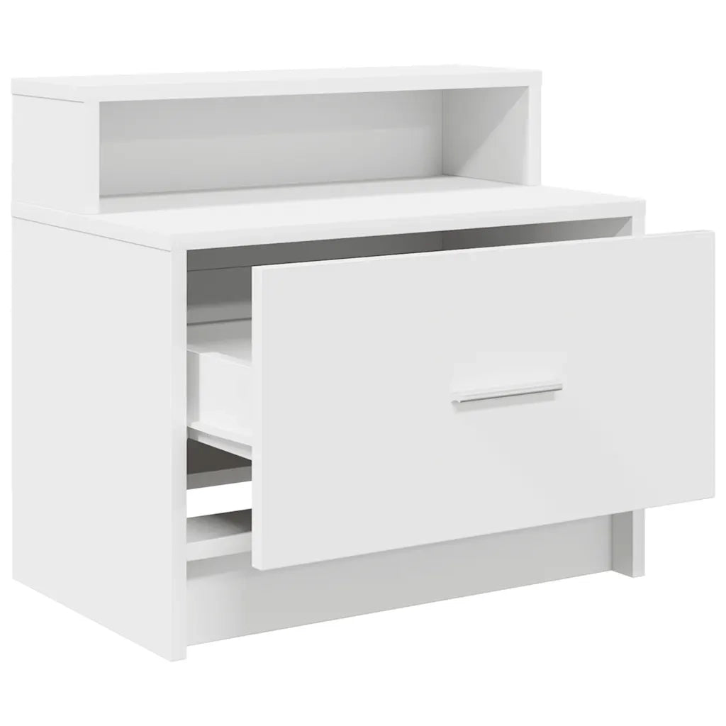 Comodino con Cassetto Bianco 51x31x47 cm